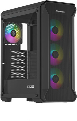 Počítačová skříň Genesis IRID 505 ARGB V2/Midi Tower/Transpar./Černá