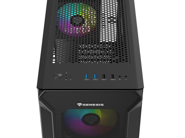 Počítačová skříň Genesis IRID 505 ARGB V2/Midi Tower/Transpar./Černá