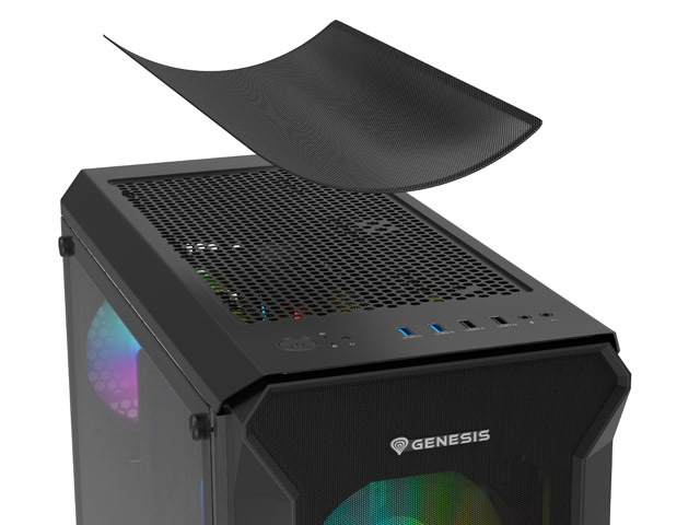 Počítačová skříň Genesis IRID 505 ARGB V2/Midi Tower/Transpar./Černá