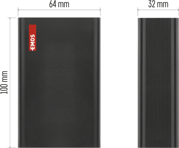 EMOS PWB NTBF20 20000MAH 65W PD 1×USB-C 1×USB-A