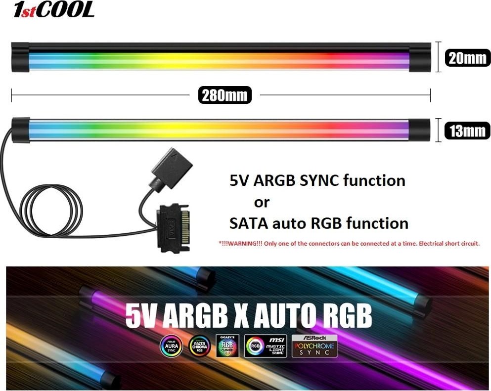 1stCOOL AURA EVO ARGB LED, SATA, 28cm, černá