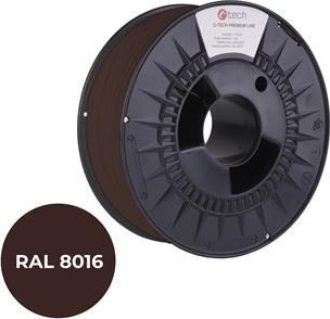 C-TECH Tisková struna (filament) PREMIUM LINE, PLA, mahagonová hnědá, RAL8016, 1,75mm, 1kg