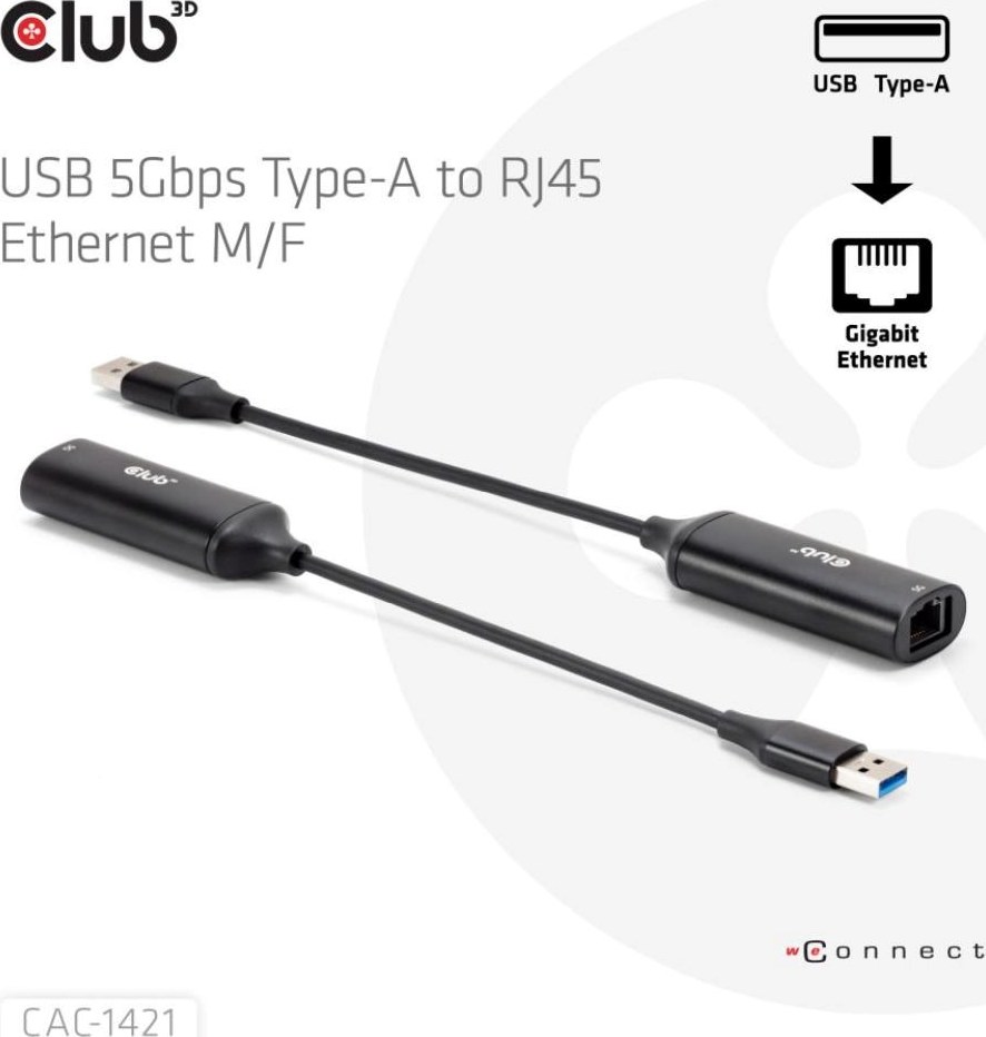 Club 3D Club3D Adaptér USB-A na RJ45, 5Gb, 24cm