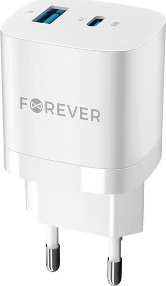 Rychlonabíječka do sítě Forever TC-05 PD+USB GaN 33W bílá