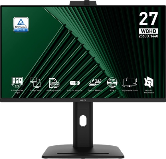 MSI LCD PRO MP275QPDG, 27" 2560x1440, IPS, 100Hz, 4ms, VESA 100x100mm, 98W, Black