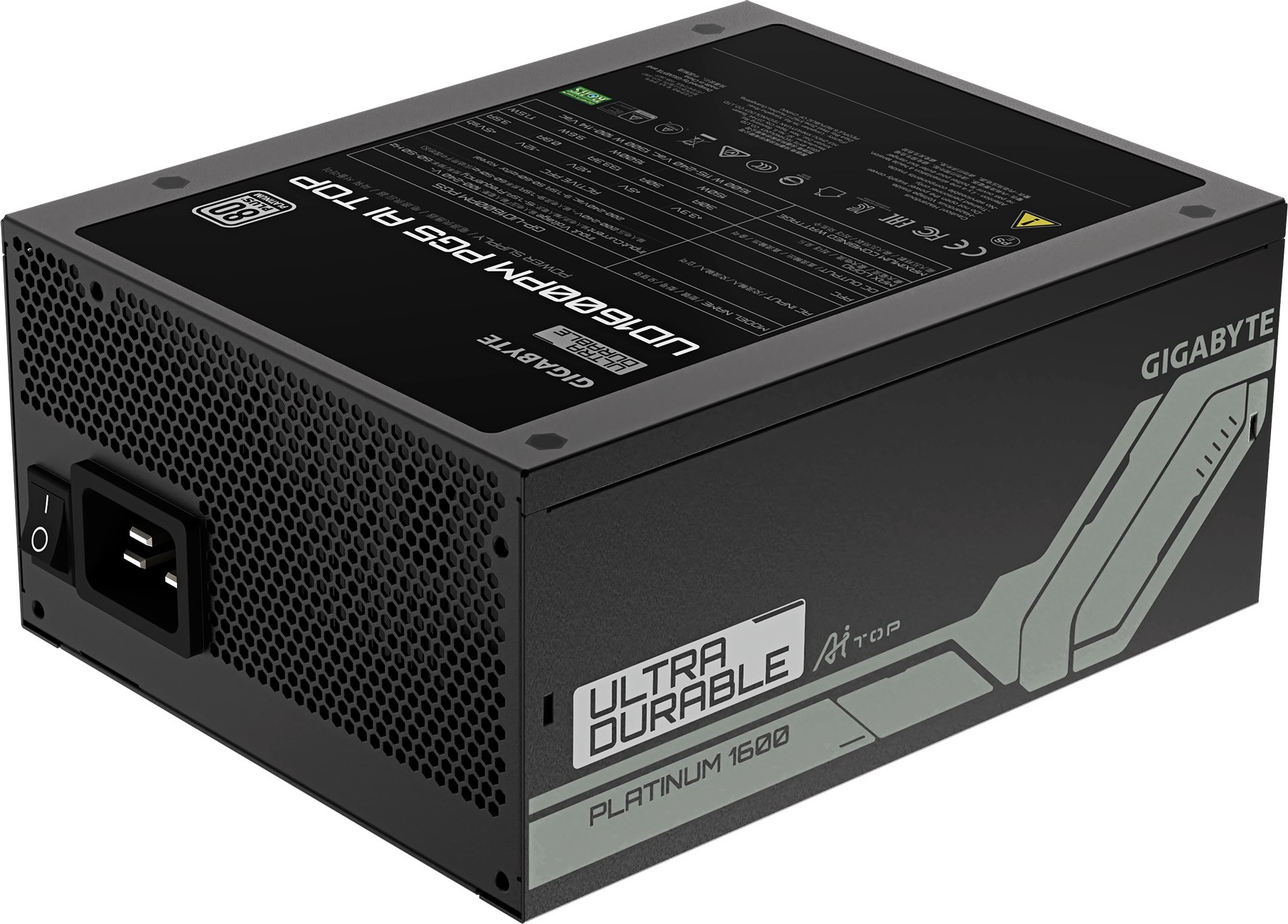 GIGABYTE zdroj UD1600PM PG5 AI TOP, 1600W, 80+ Platinum, 140mm fan