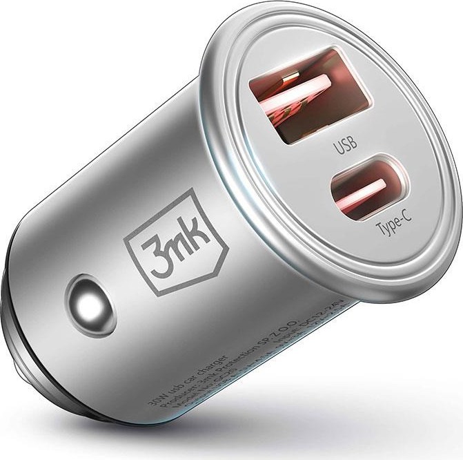 3mk nabíječka do auta - Hyper Car Charger 45W, 1x USB + 1x USB-C (PD)