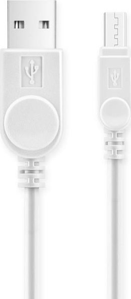 ALIGATOR datový kabel s prodlouženým konektorem microUSB, 2A, bílá