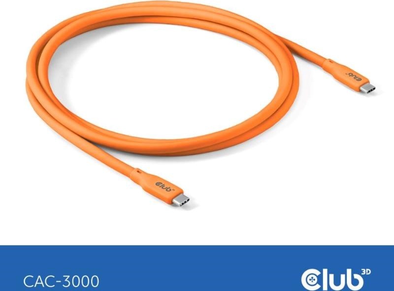 Club 3D Club3D Kabel USB-C 4.0, 20Gbps, 4K60Hz, PD 240W, 2m, oranžová