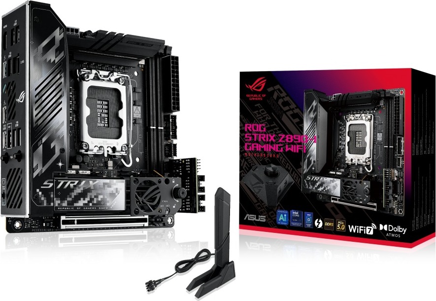 ASUS MB Sc LGA1851 ROG STRIX Z890-I GAMING WIFI, Intel Z890, 2xDDR5, 1xHDMI, 2xThunderbolt, WI-FI, Mini-ITX