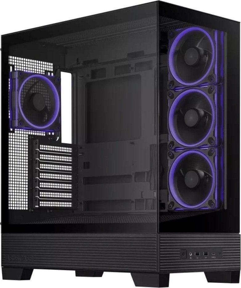 ASUS case A31 PLUS TG ARGB, Mid Tower, Průhledná bočnice, 4x120mm ARGB Fan, ARGB Hub, černá