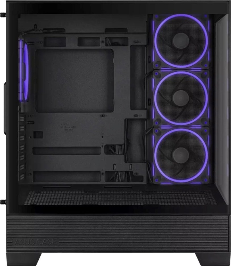 ASUS case A31 PLUS TG ARGB, Mid Tower, Průhledná bočnice, 4x120mm ARGB Fan, ARGB Hub, černá