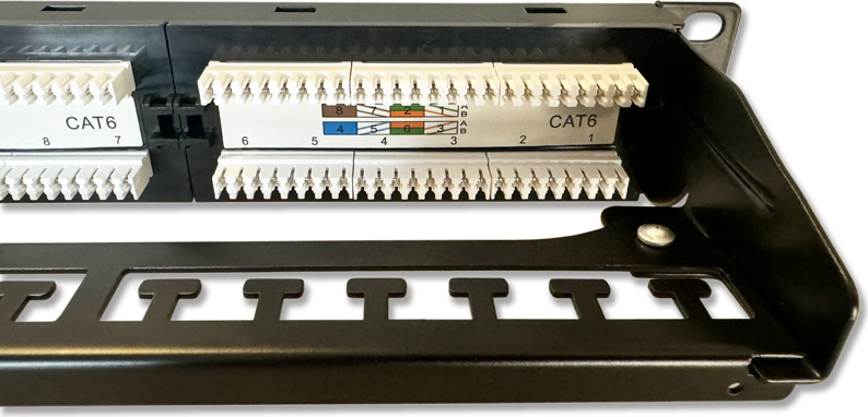 DATACOM Patch panel 19" UTP 24 port CAT6 DUAL 1U BK (4x6p) VL