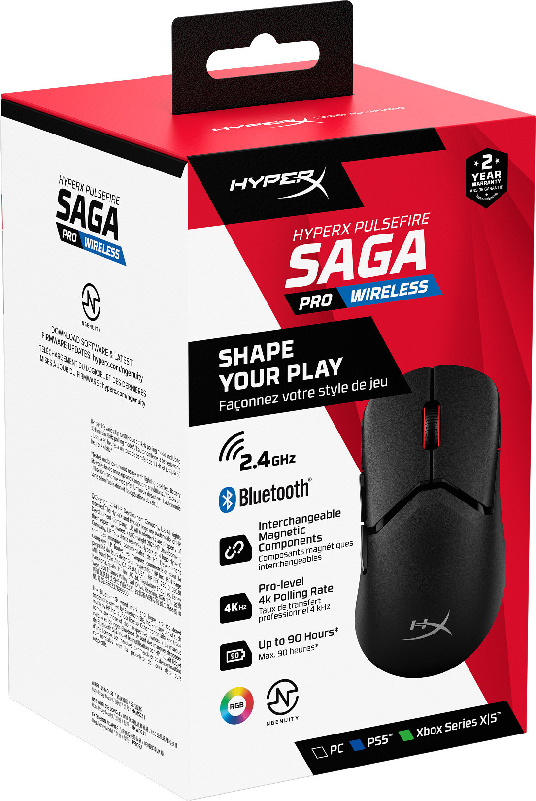 HP Inc. HyperX Pulsefire Saga Wireless - Gaming Mouse (černá) - Myš