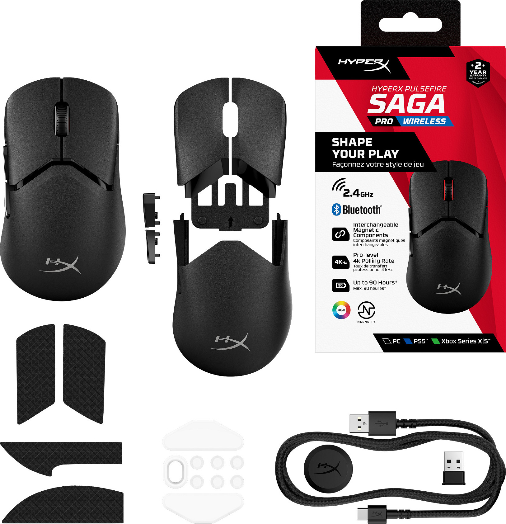 HP Inc. HyperX Pulsefire Saga Wireless - Gaming Mouse (černá) - Myš