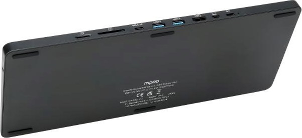 RAPOO Klávesnice UCK-6001 s 8v1 USB-C Hub, Drátová USB-C, CZ/SK, černá