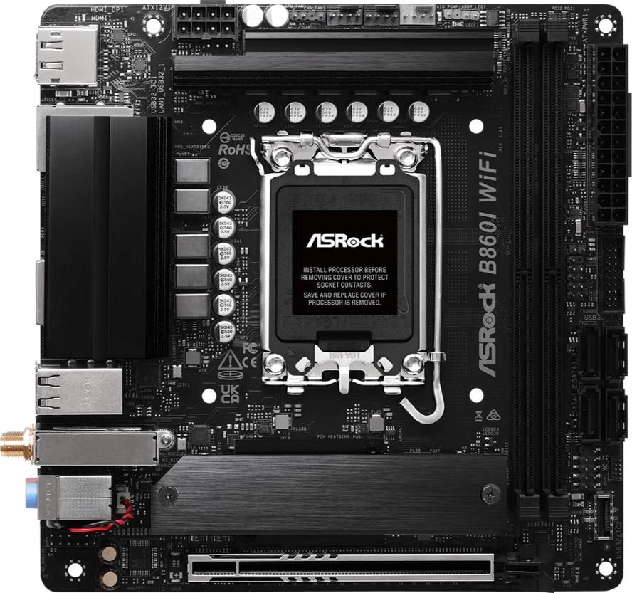 ASRock MB Sc LGA1851 B860I WiFi, Intel B860, 2xDDR5, 1xDP, 1xHDMI, WiFi, Mini-ITX