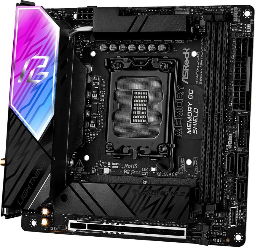 ASRock MB Sc LGA1851 B860I LIGHTNING WIFI, Intel B860, 2xDDR5, 1xThunderbolt, 1xHDMI, WiFi, Mini-ITX