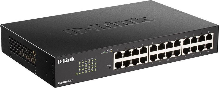 D-Link DGS-1100-24 v2 24-portový gigabitový inteligentný riadený prepínač, bez ventilátora