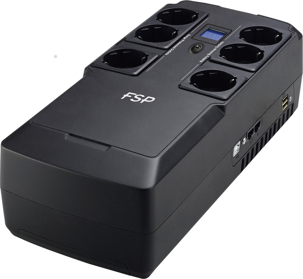 Fortron UPS FSP NanoFit 800, 800 VA, 2xUSB napájanie, LCD, RJ45, offline