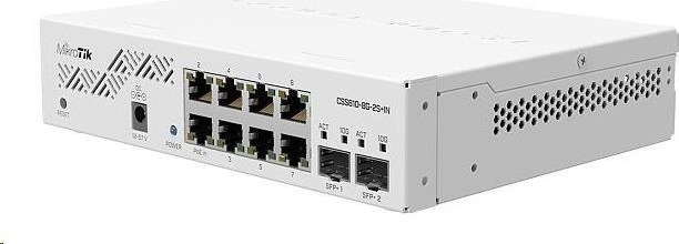 MikroTik Cloud Smart Switch CSS610-8G-2S+IN, 8 gigabitov.porty, PoE-In, 2xSFP+, SwOS