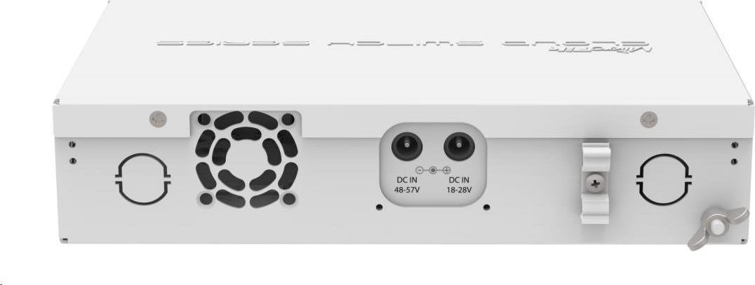 MikroTik Cloud Router Switch CRS112-8P-4S-IN, 400MHz CPU, 128MB RAM, 8xLAN, PoE max. 67W, 4xSFP slot, vrátane. Licencia L5