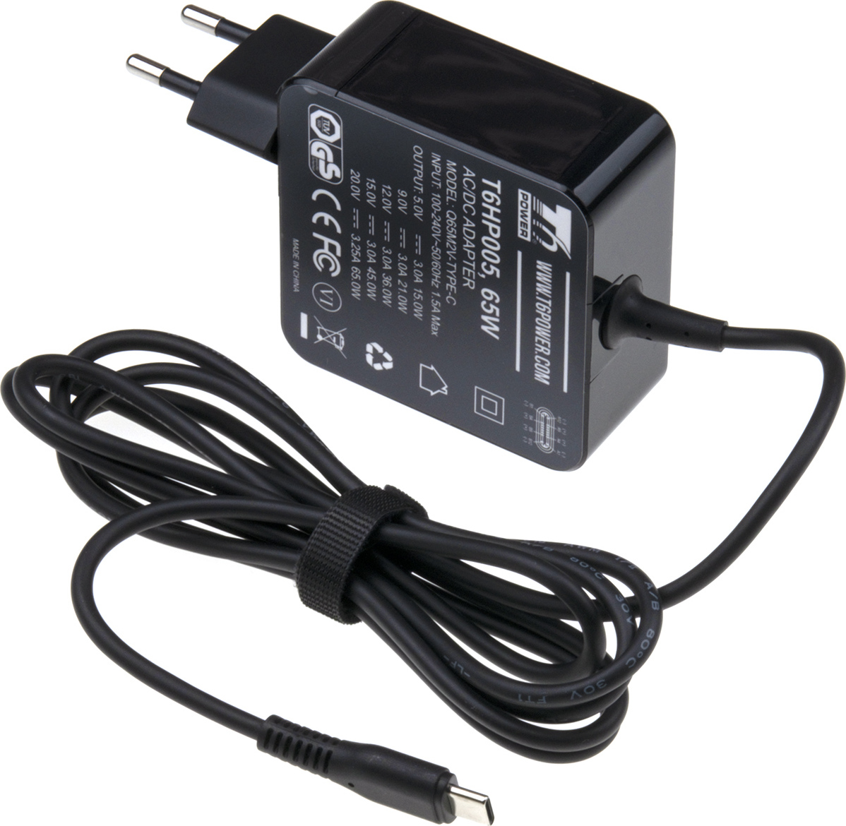 T6 Power univerzální adaptér k notebooku, 65W, USB-C