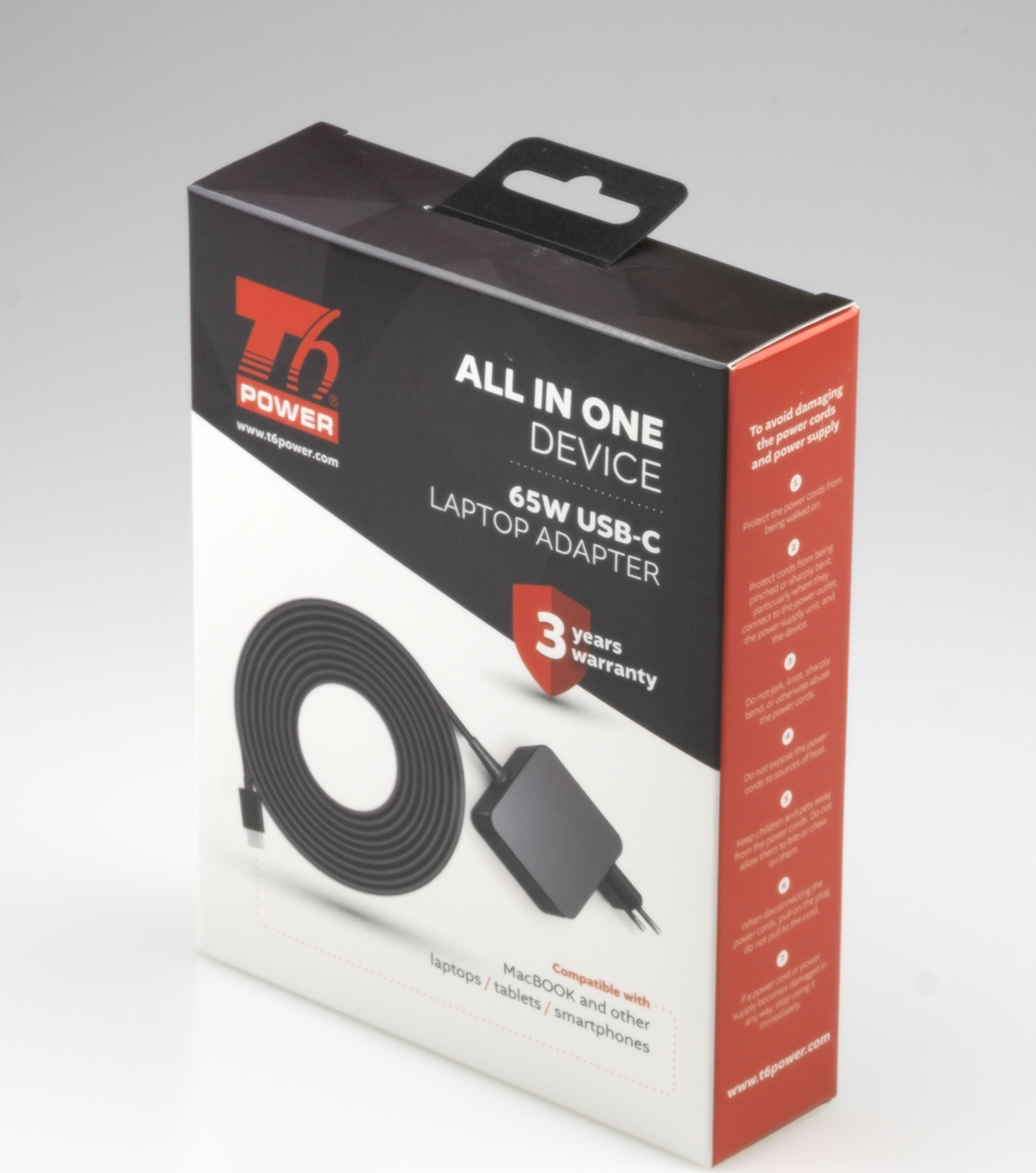 T6 Power univerzální adaptér k notebooku, 65W, USB-C