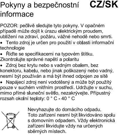 Napájací adaptér PremiumCord 230V / 12V / 2A DC
