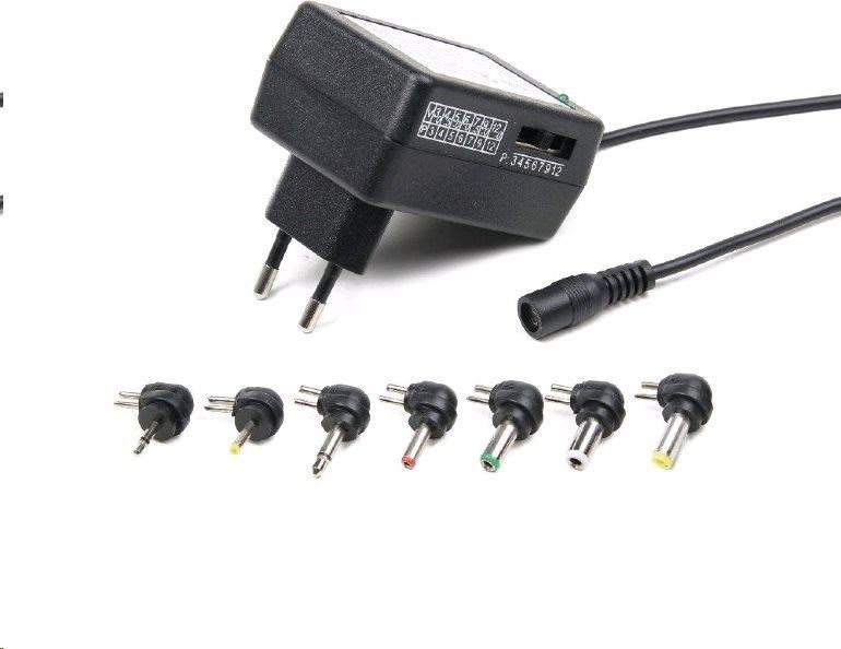 GEMBIRD Univerzálny AC-DC adaptér EG-MC-008, 12 W, 7 konektorov