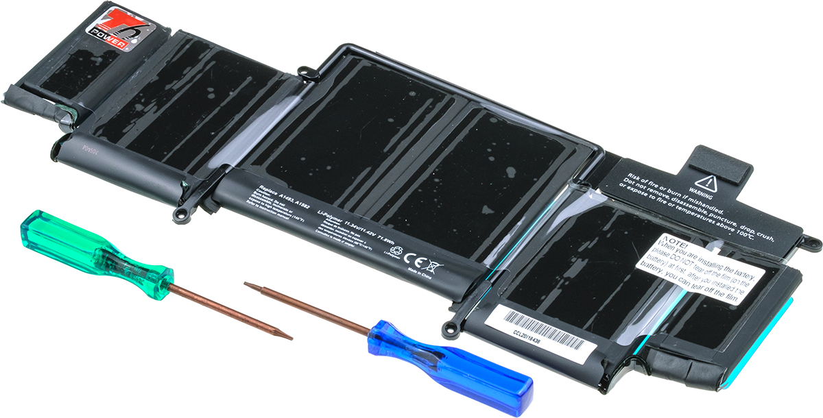 Baterie T6 Power pro Apple MacBook Pro 13" Retina (2013, 2014, 2015), 6330mAh, 71,8Wh, 6cell, Li-pol