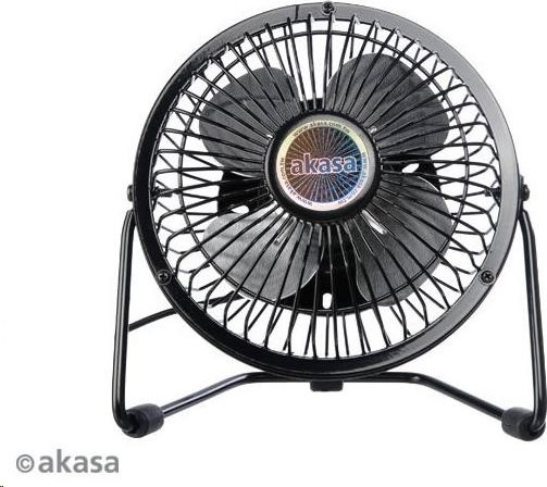 AKASA stolní ventilátor 4", 150 x 160 x 85mm, napájení z USB portu, hliníkové lopatky