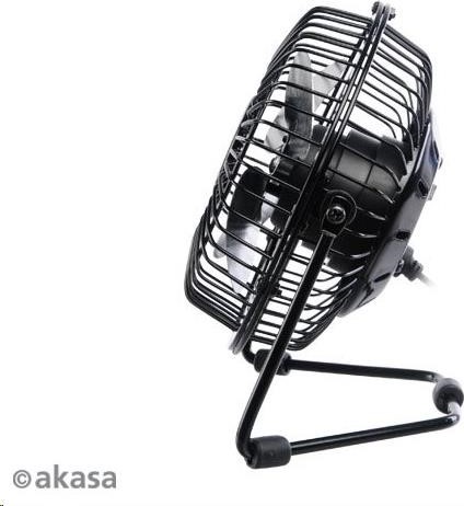 AKASA stolní ventilátor 4", 150 x 160 x 85mm, napájení z USB portu, hliníkové lopatky