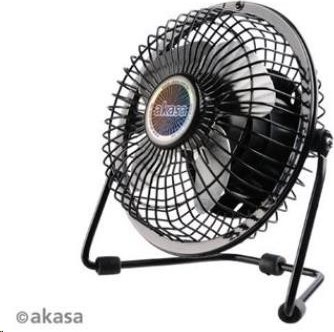 AKASA stolní ventilátor 4", 150 x 160 x 85mm, napájení z USB portu, hliníkové lopatky
