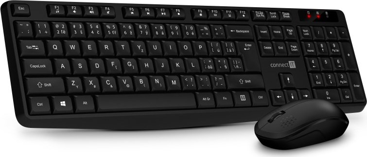 CONNECT IT Set Klávesnice+myš OfficeBase Wireless Combo, bezdrátová, černá