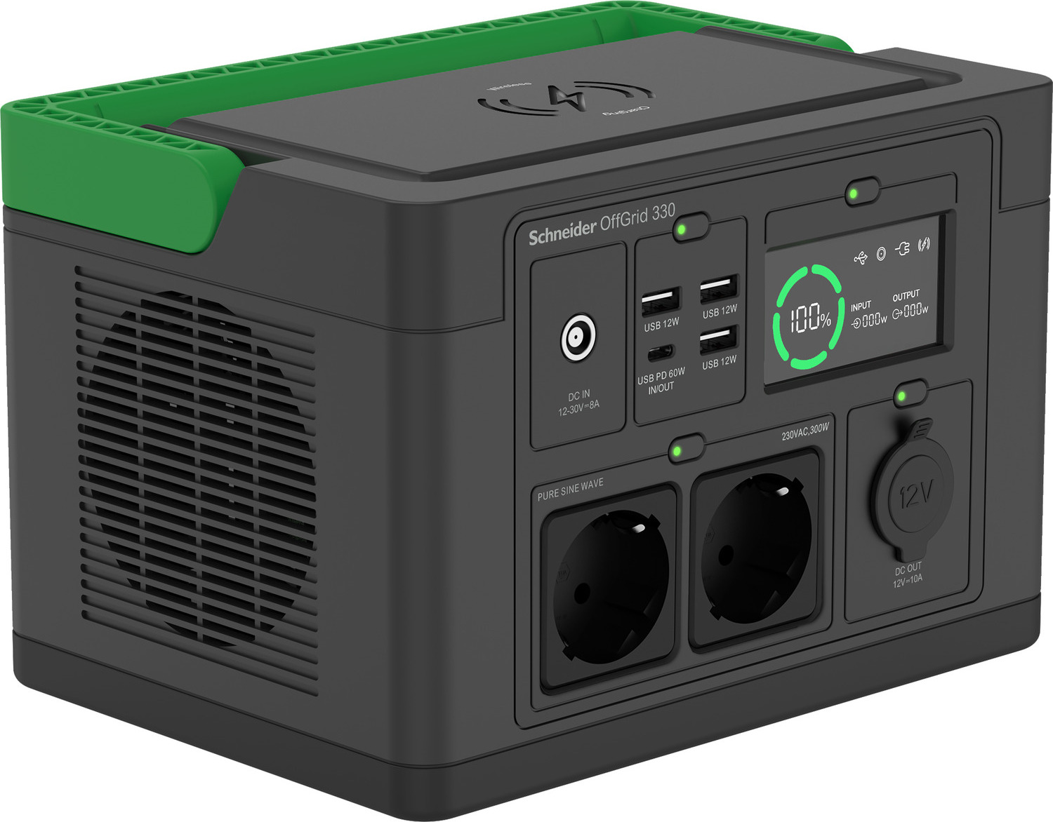 APC Schneider OffGrid Portable Power Station 330, 332Wh Li-ion, 2 Schuko, Sinewave