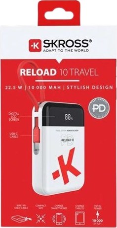 SKROSS powerbank Reload 10 Travel, 20W PD, 10 000mAh, USB A+C