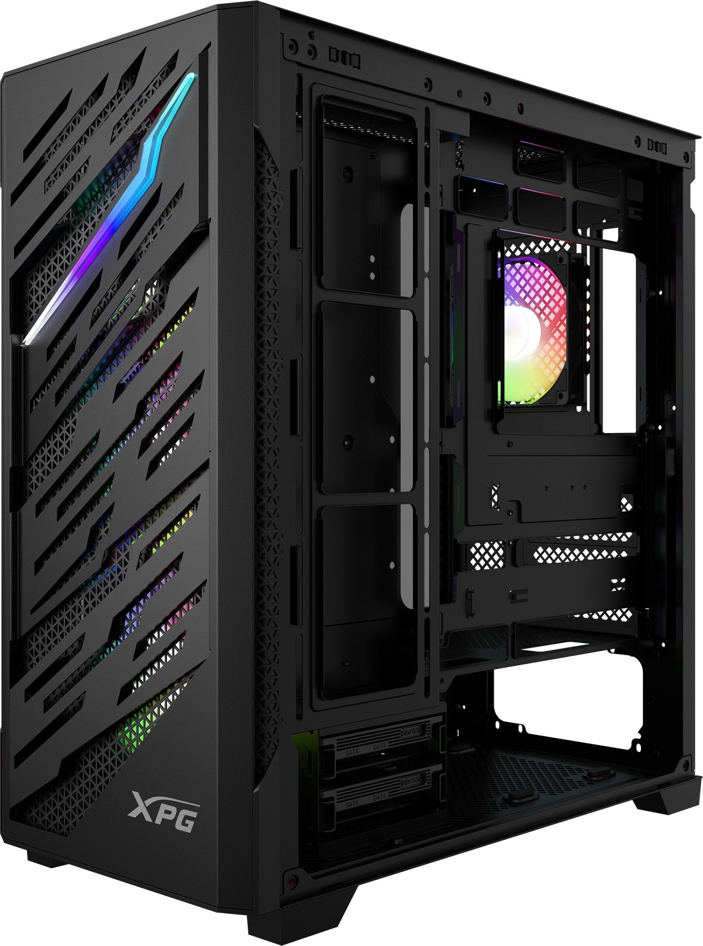ADATA XPG case STARKER AIR BTF Mid-Tower, bez zdroje, 4x 120mm ARGB, Černá