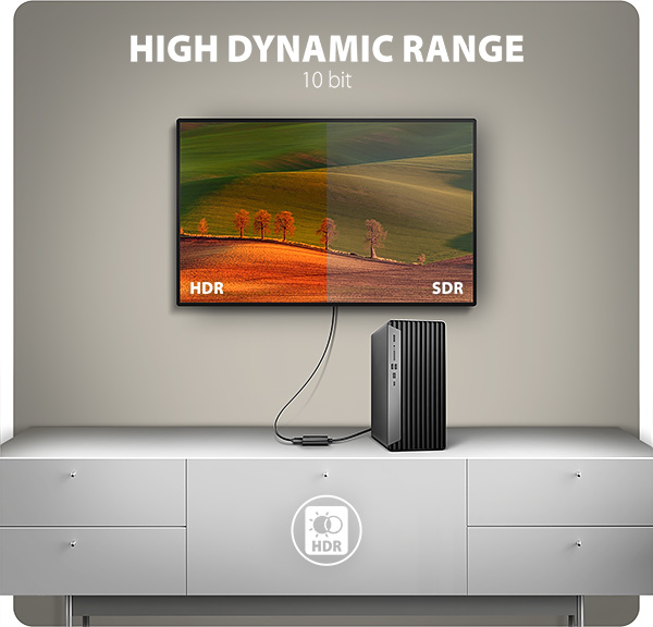 AXAGON RVD-HI20N, DisplayPort -> HDMI 2.0b redukcia / adaptér, 4K/60Hz
