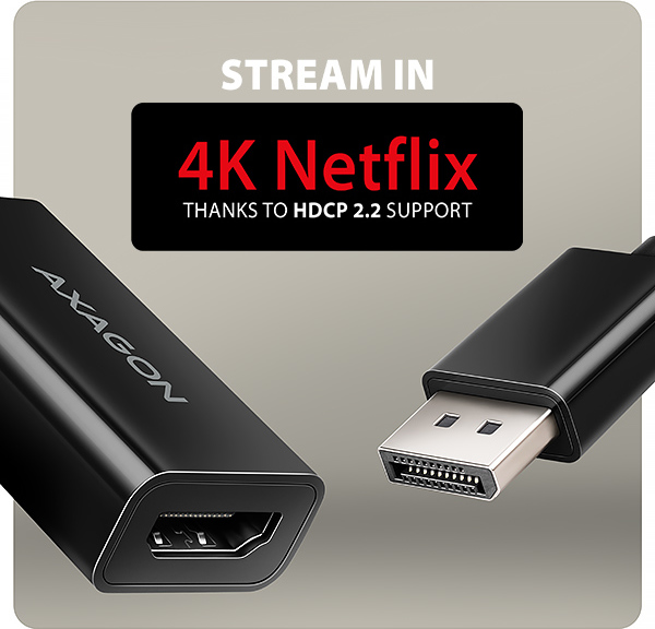 AXAGON RVD-HI20N, DisplayPort -> HDMI 2.0b redukcia / adaptér, 4K/60Hz