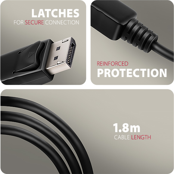 AXAGON RVD-HI20C2, DisplayPort -> HDMI 2.0b redukcia / kábel 1.8m, 4K/60Hz