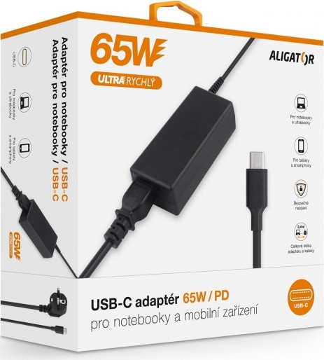 Aligator Power Delivery 65W USB-C adaptér
