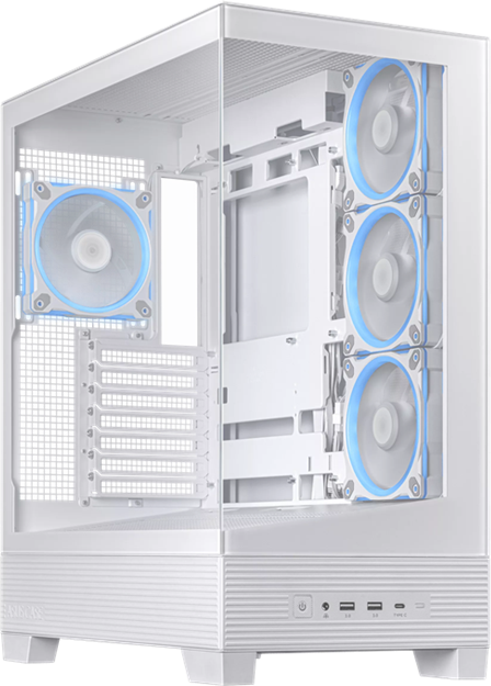 ASUS case A31 PLUS TG ARGB, Mid Tower, Průhledná bočnice, 4x120mm ARGB Fan, ARGB Hub, bílá