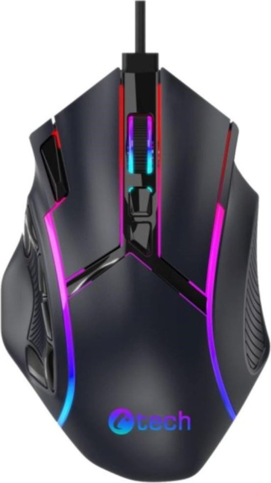 C-TECH Herní myš Akali, 12800 DPI, RGB podsvícení, USB, Černá