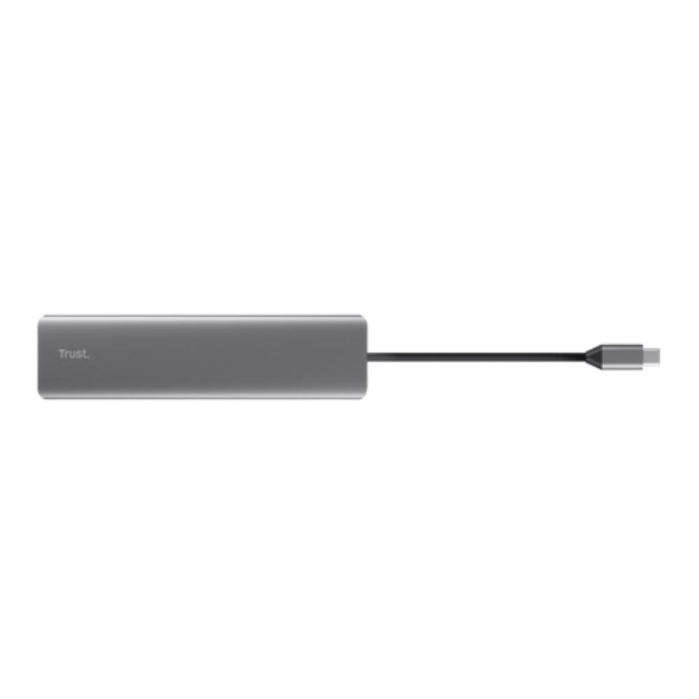 TRUST Dokovací stanice DALYX 7v1, 1xDP, 2xHDMI, 2xUSB-C, 2xUSB, šedá