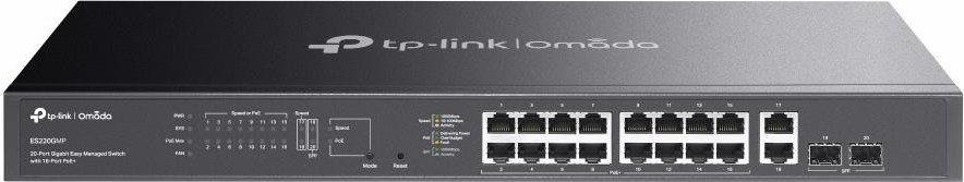 TP-Link OMADA switch ES220GMP (16xGbE,2xGbE/SFPcombo,16xPoE+,250W)