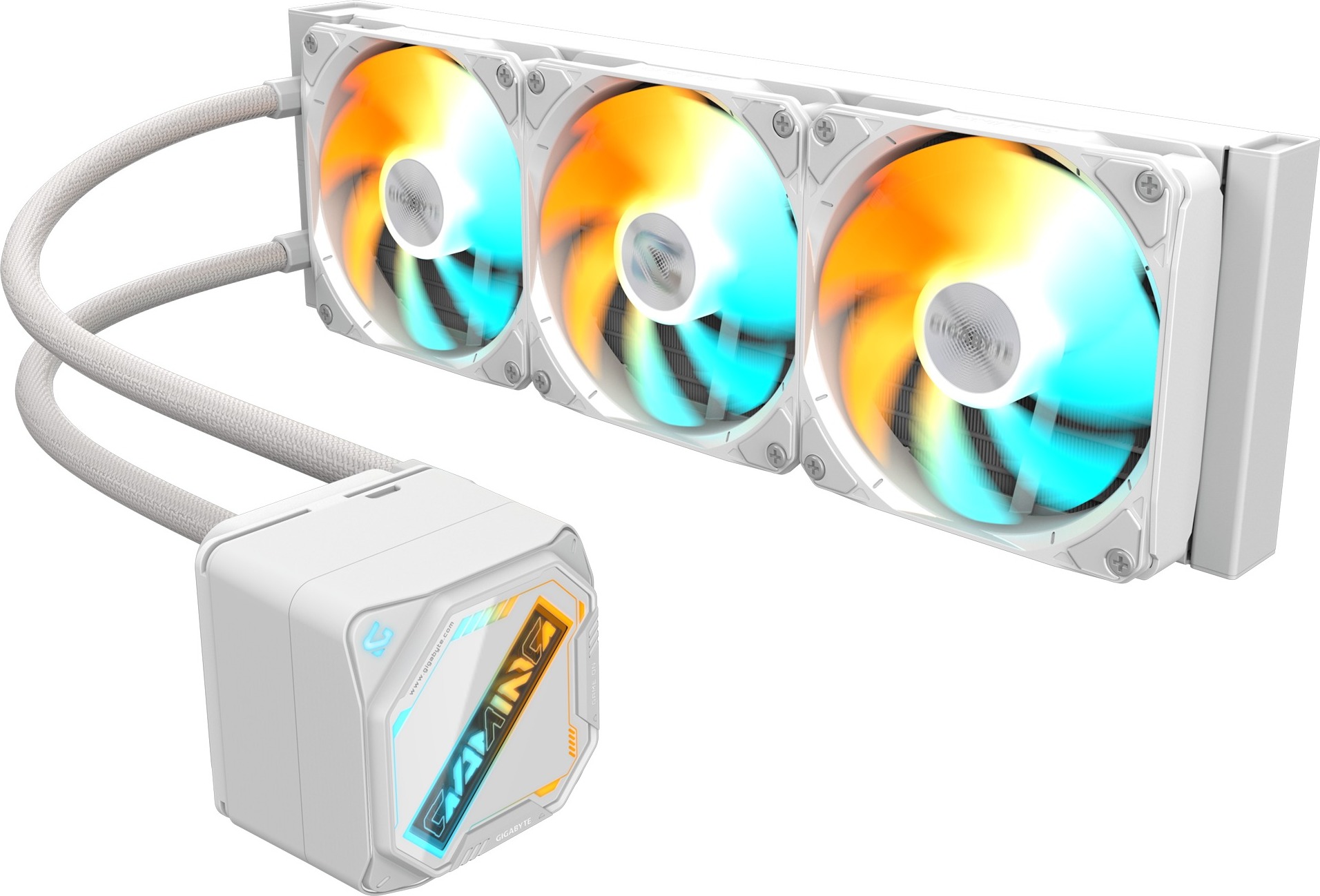 GIGABYTE Vodní chladič GAMING 360 ICE, 3x120mm, ARGB, LGA1851, AM5, bílá