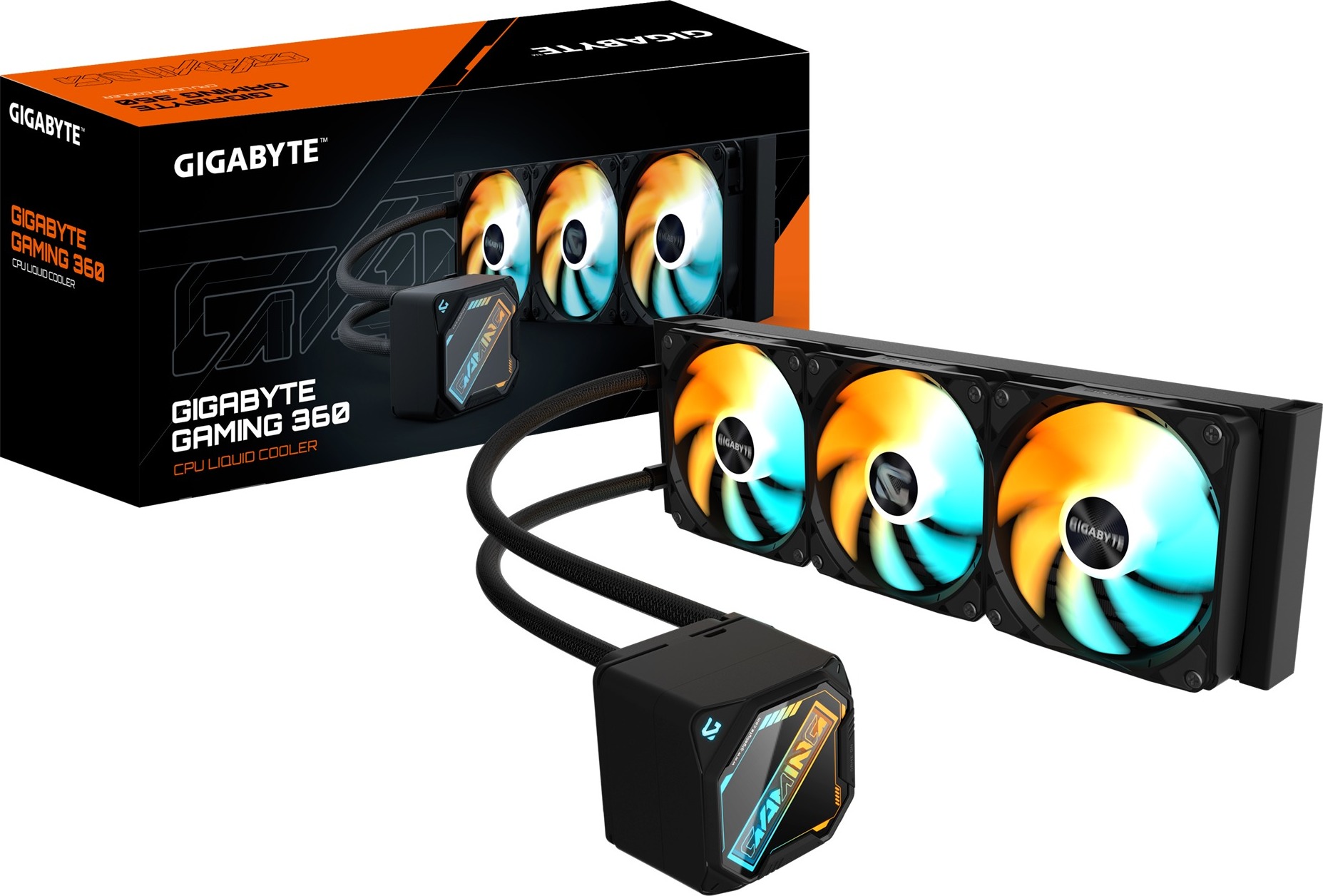 GIGABYTE Vodní chladič GAMING 360, 3x120mm, ARGB, LGA1851, AM5, černá