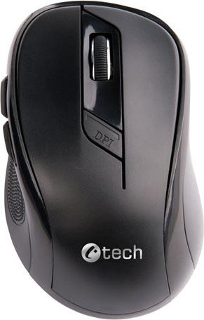 Myš C-TECH WLM-02, čierna, bezdrôtová, 1600DPI, 6 tlačidiel, USB nano prijímač