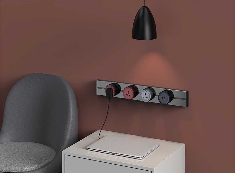 Viking zásuvkový modul A20, LED světlo s pohybovým senzorem 3W, černá